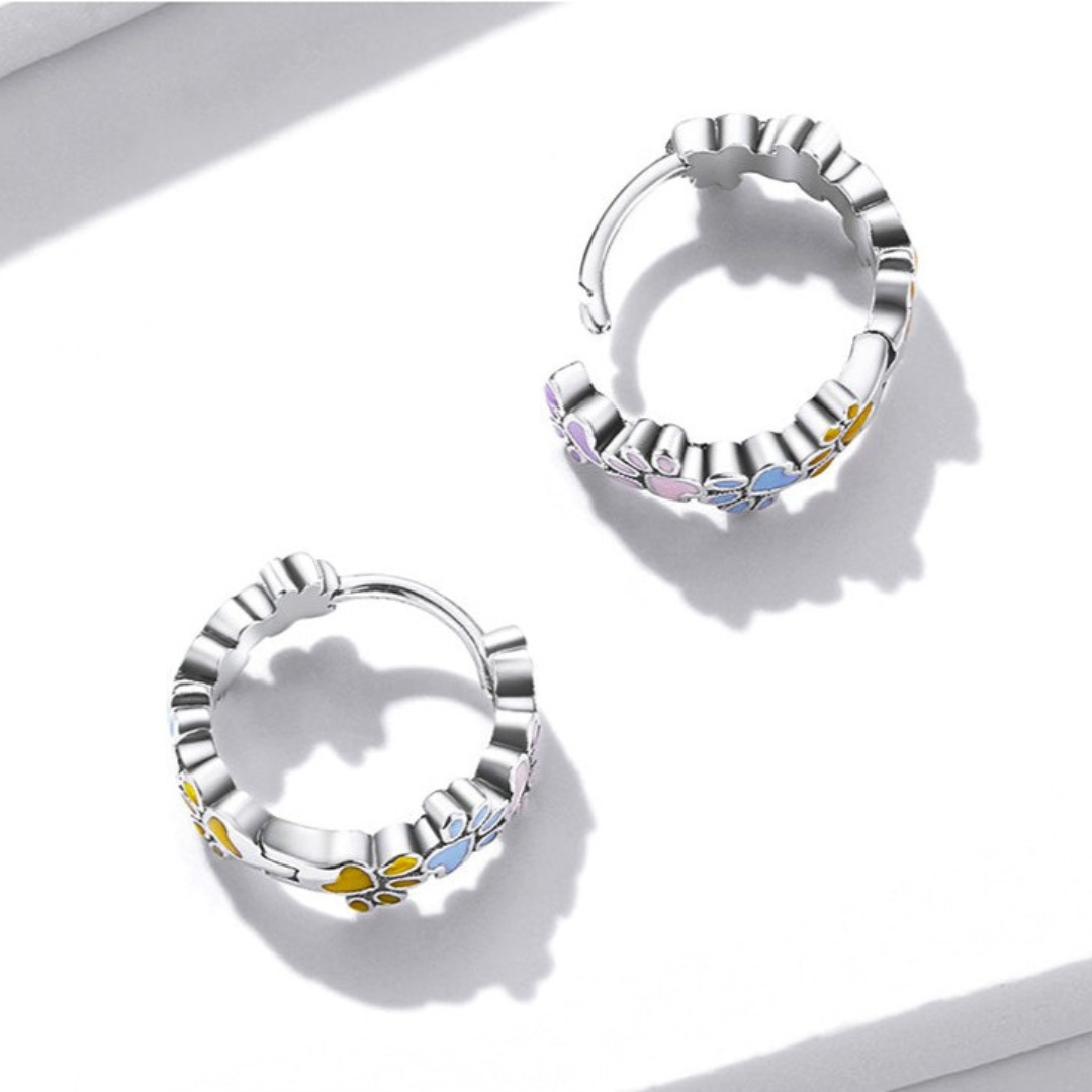 Colourful Paws Hoops Sterling Silver - emmy-rae-jewels.com