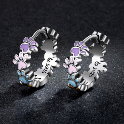 Colourful Paws Hoops Sterling Silver - emmy-rae-jewels.com