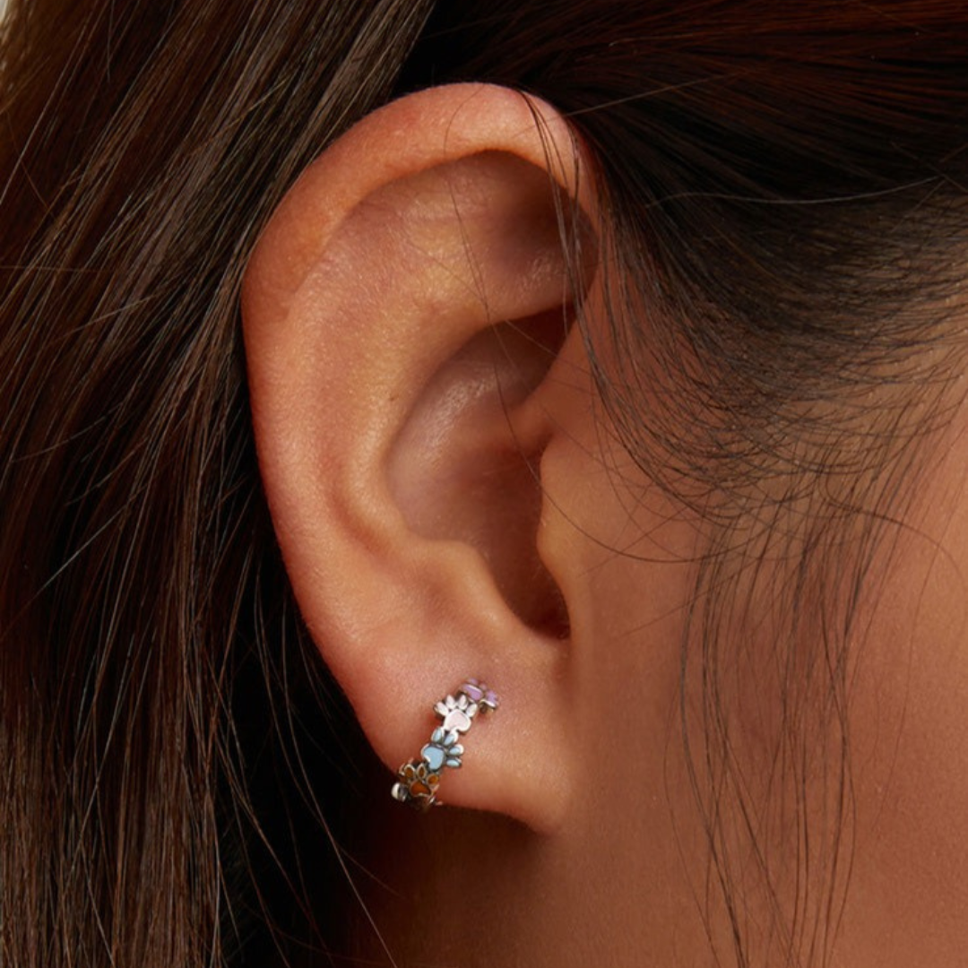 Colourful Paws Hoops Sterling Silver - emmy-rae-jewels.com