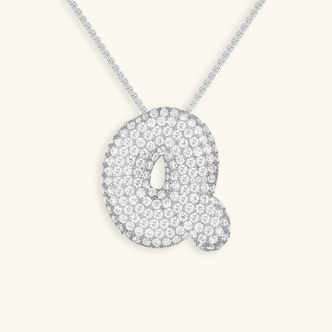 Hailey Bubble Initial Necklace - emmy-rae-jewels.com