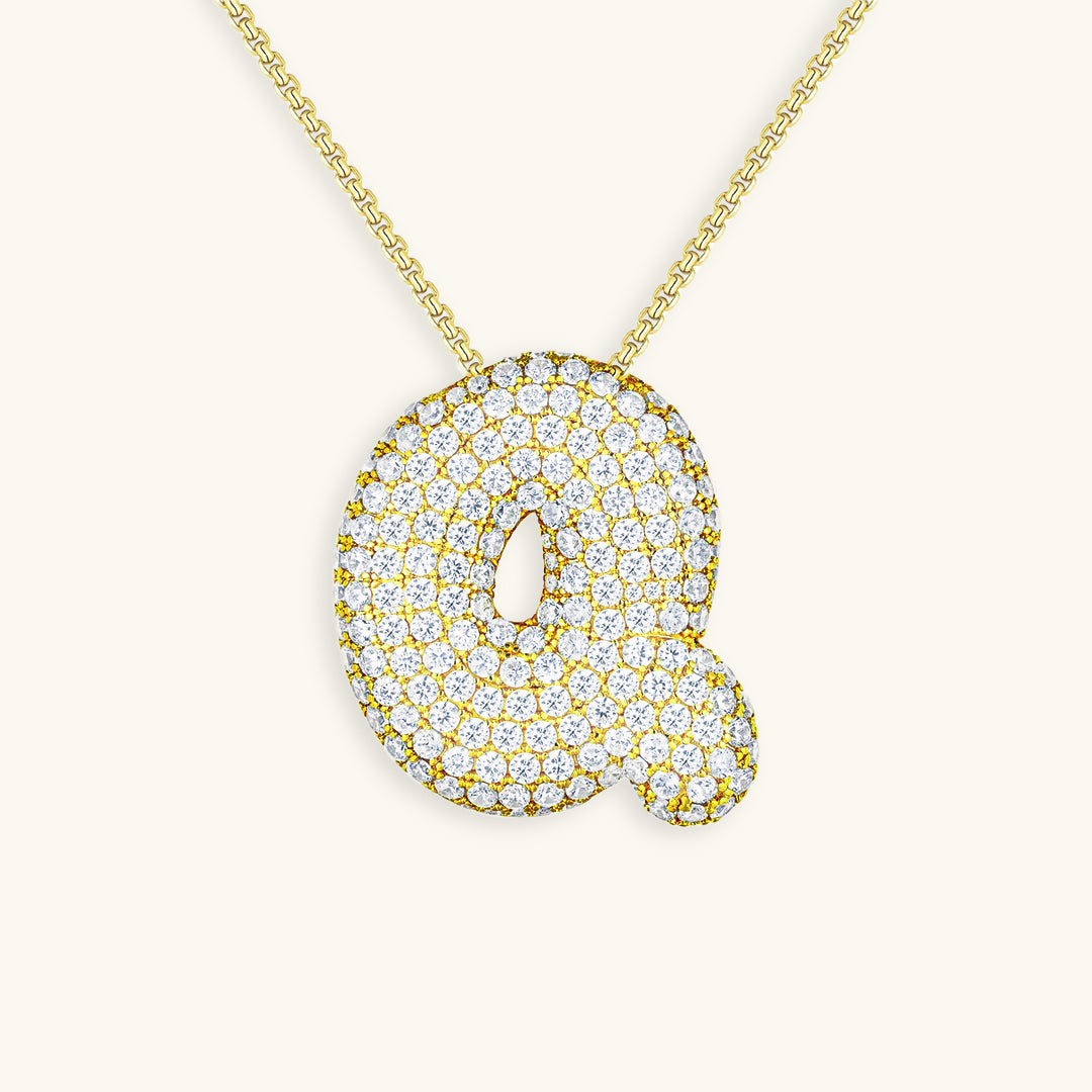 Hailey Bubble Initial Necklace - emmy-rae-jewels.com
