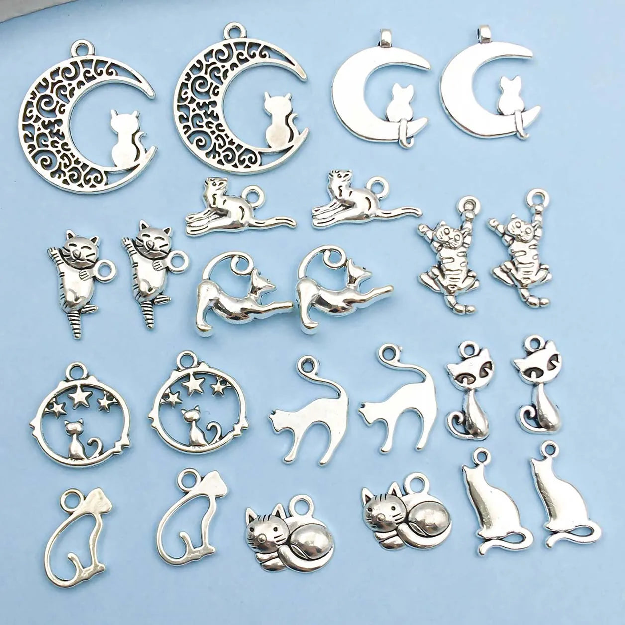 Vintage Silver Cat Charms Collection - emmy-rae-jewels.com