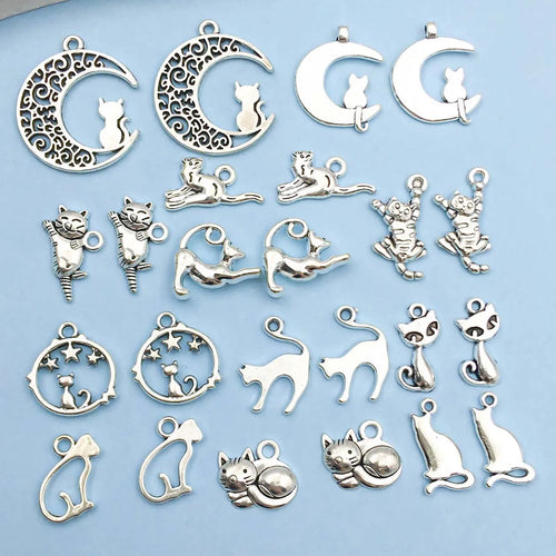 Vintage Silver Cat Charms Collection - emmy-rae-jewels.com