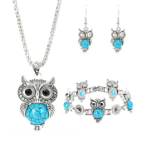 Turquoise Owl Wisdom Jewelry Set - emmy-rae-jewels.com