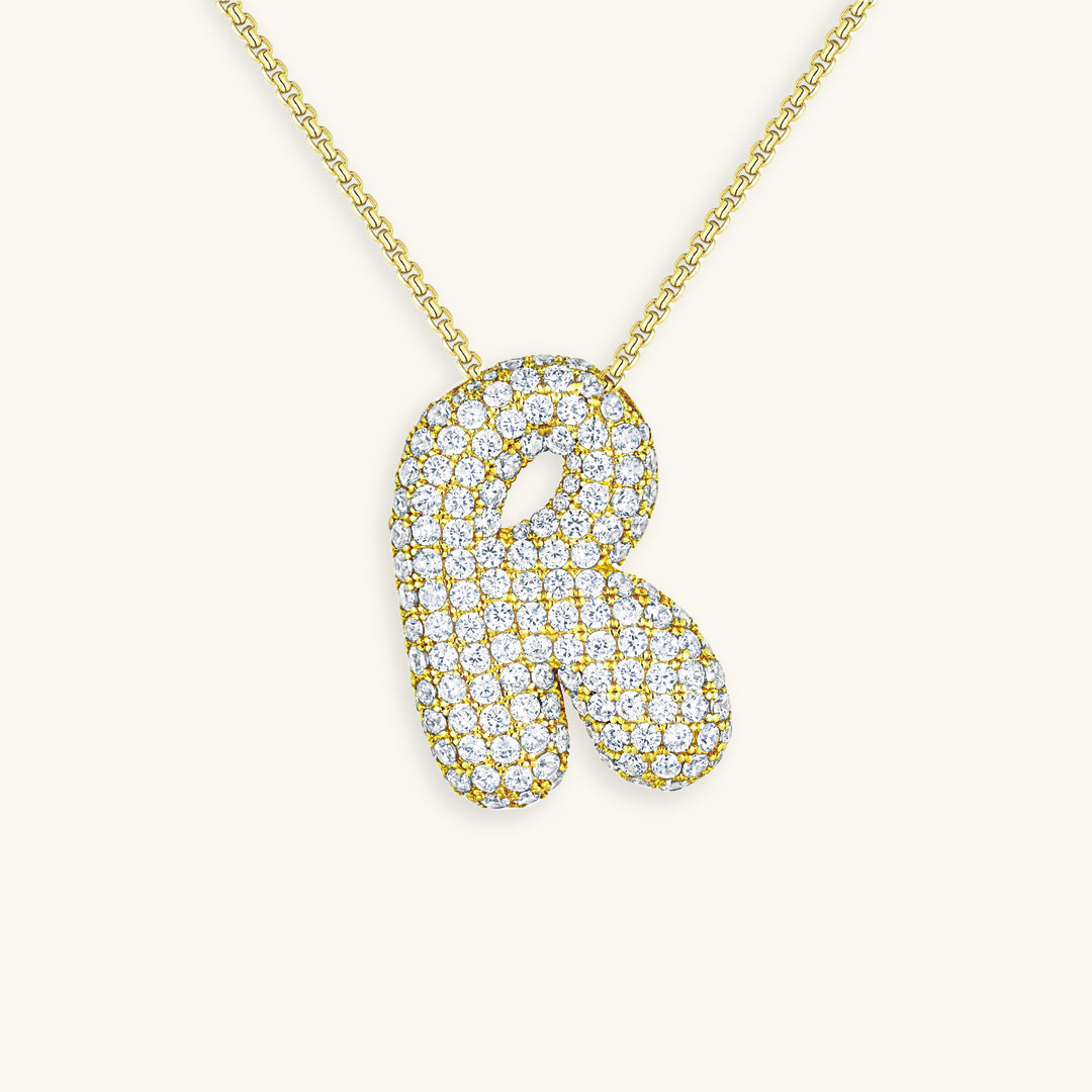 Hailey Bubble Initial Necklace - emmy-rae-jewels.com