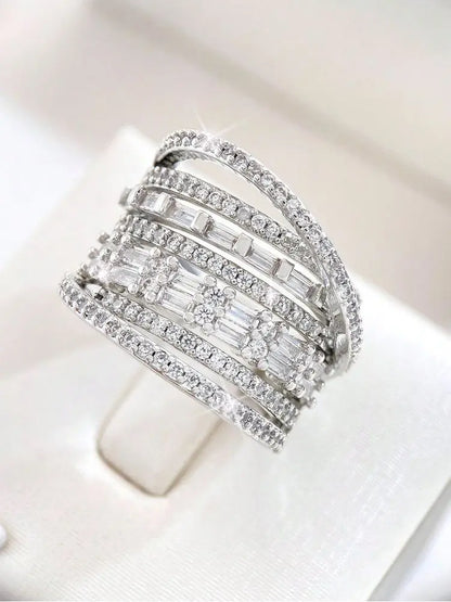 EXQUISITE MULTI-LAYER SILVER RING - emmy-rae-jewels.com