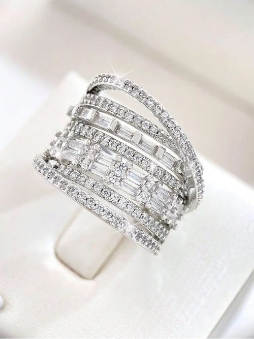 EXQUISITE MULTI-LAYER SILVER RING - emmy-rae-jewels.com