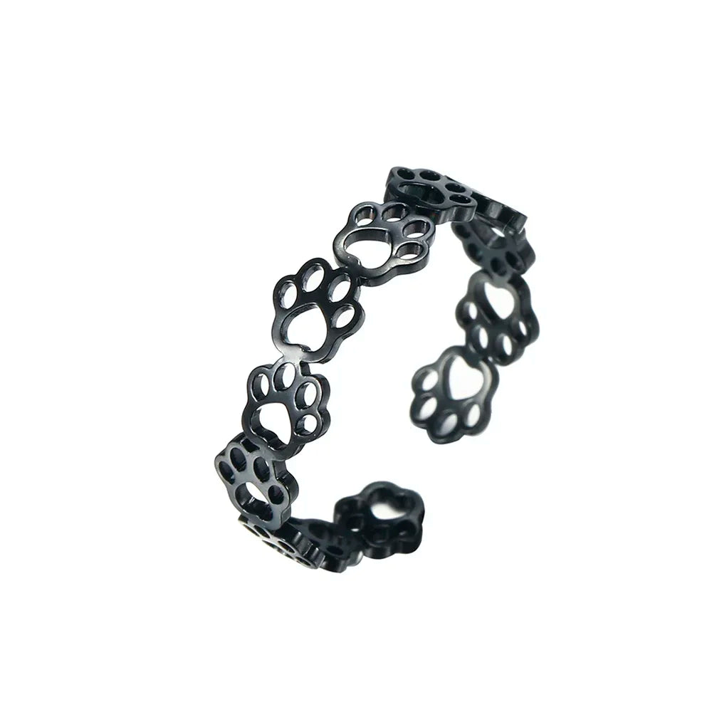 Adjustable Paw Print Ring – Made of Stainless Steel - emmy-rae-jewels.com