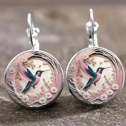 Hummingbird Glass Dome Pendant Necklace - emmy-rae-jewels.com