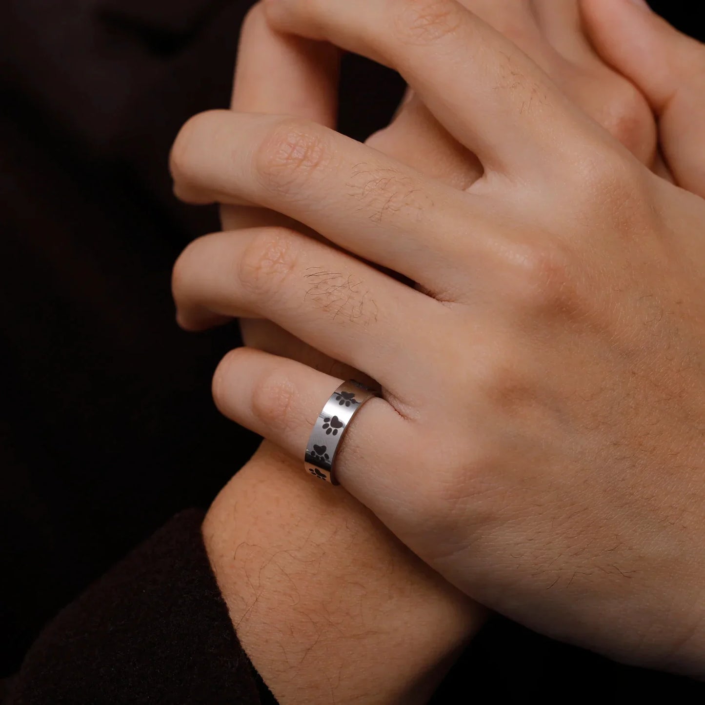 Handcrafted Paw Print Ring in Stainless Steel - emmy-rae-jewels.com