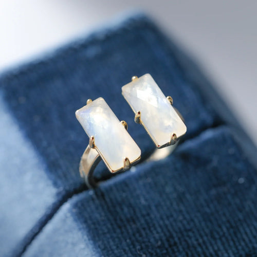Natural Moonstone Gemstone Engagement Ring