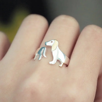 925 Sterling Silver Dachshund Ring – Adjustable Fit - emmy-rae-jewels.com