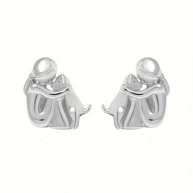 Silver and Gold Two-Tone Hug Earrings - emmy-rae-jewels.com