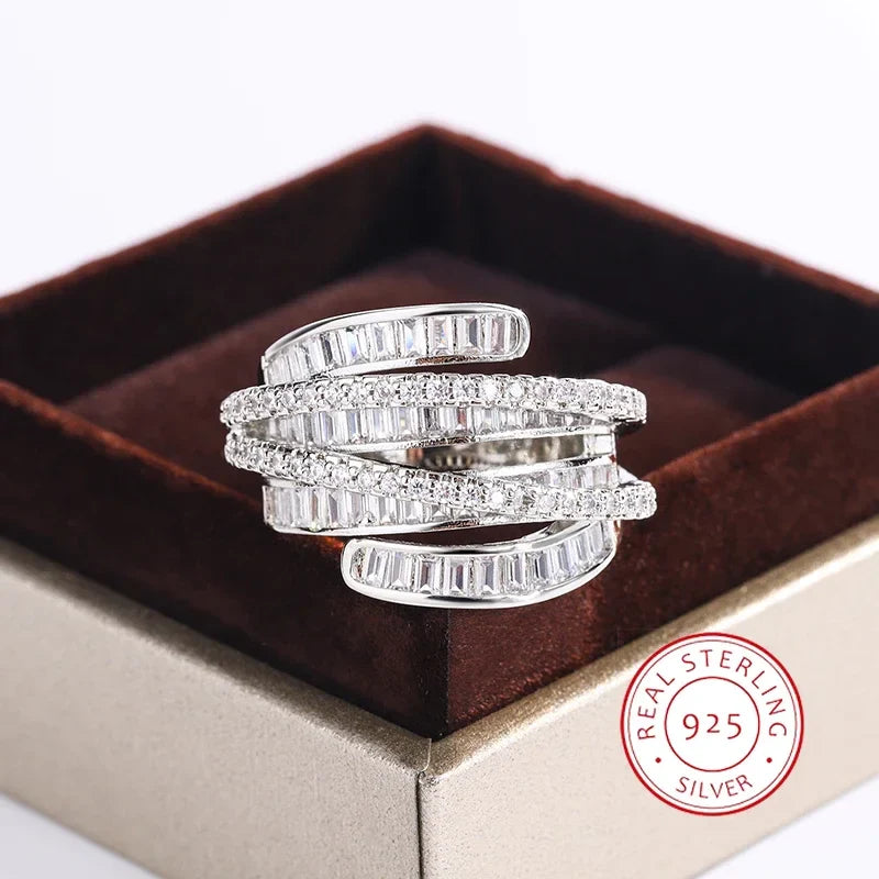 Adjustable Silver Zircon Ring - emmy-rae-jewels.com