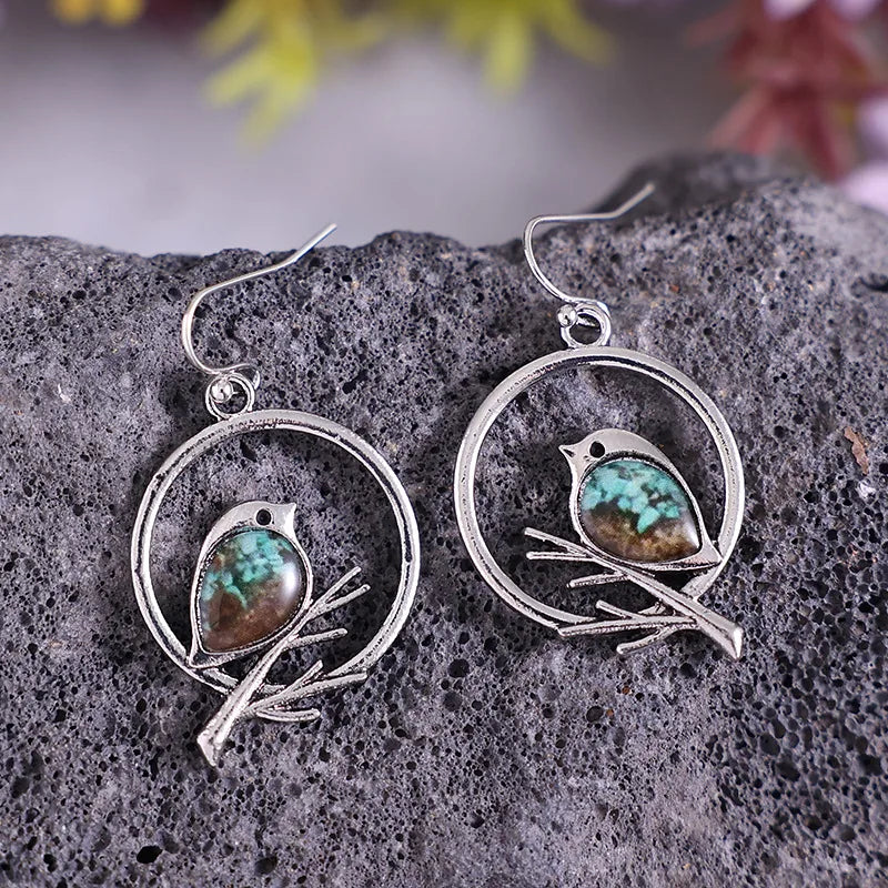 Vintage Bird on Branch Earrings – Symbol of Freedom & Serenity - emmy-rae-jewels.com