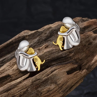 Silver and Gold Two-Tone Hug Earrings - emmy-rae-jewels.com