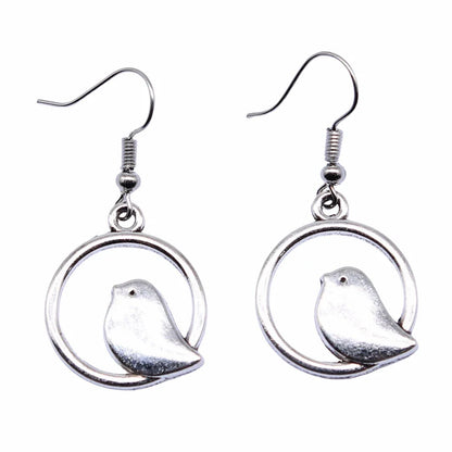 Vintage Bird Charm Drop Earrings – Handmade Boho Jewelry - emmy-rae-jewels.com