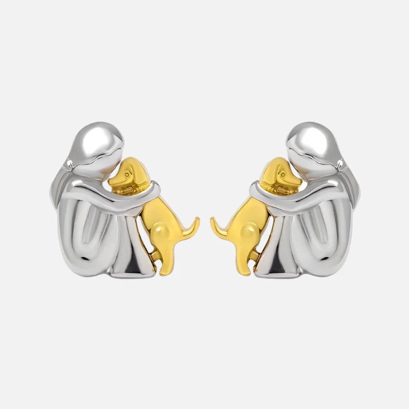 Silver and Gold Two-Tone Hug Earrings - emmy-rae-jewels.com