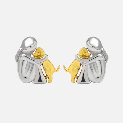 Silver and Gold Two-Tone Hug Earrings - emmy-rae-jewels.com