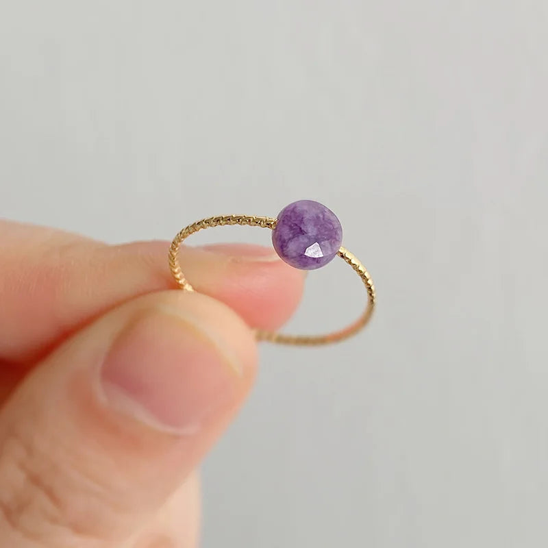 Thin Ring with Colorful Stones