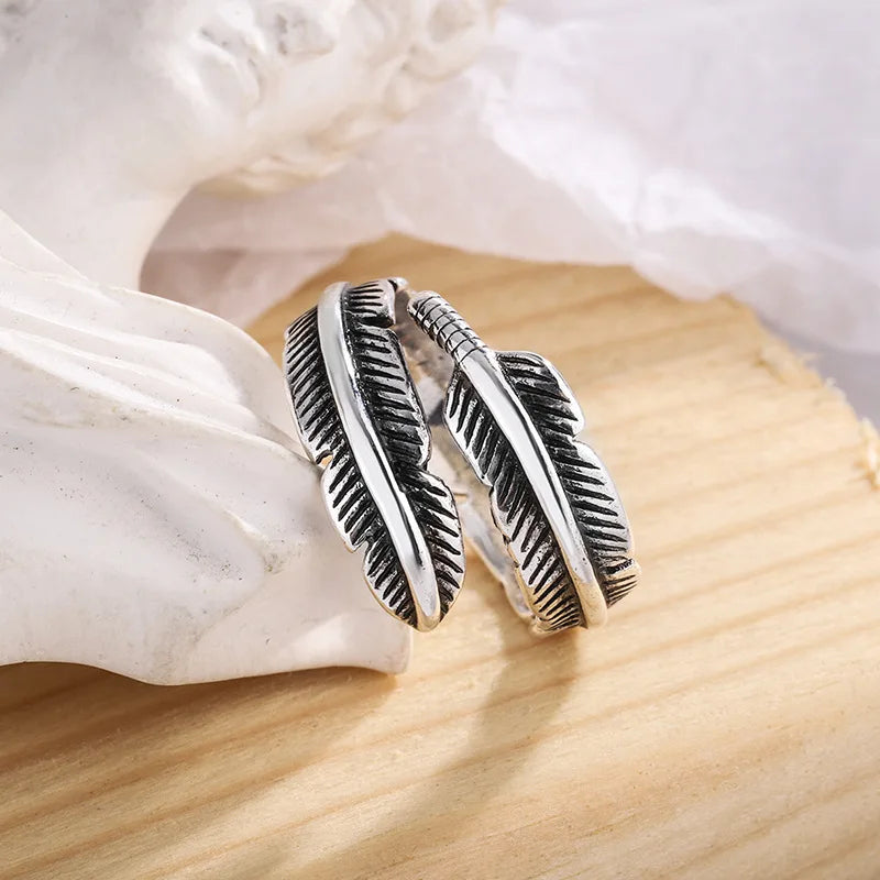 Adjustable Inspired Ring Feather - emmy-rae-jewels.com