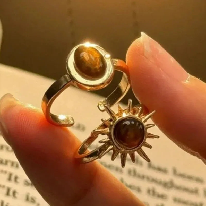 Golden Solar Trio Ring Set - emmy-rae-jewels.com