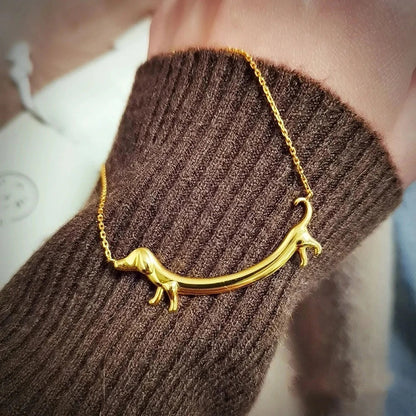Gold-Tone Dachshund Necklace - emmy-rae-jewels.com