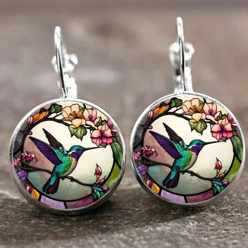 Hummingbird Glass Dome Pendant Necklace - emmy-rae-jewels.com