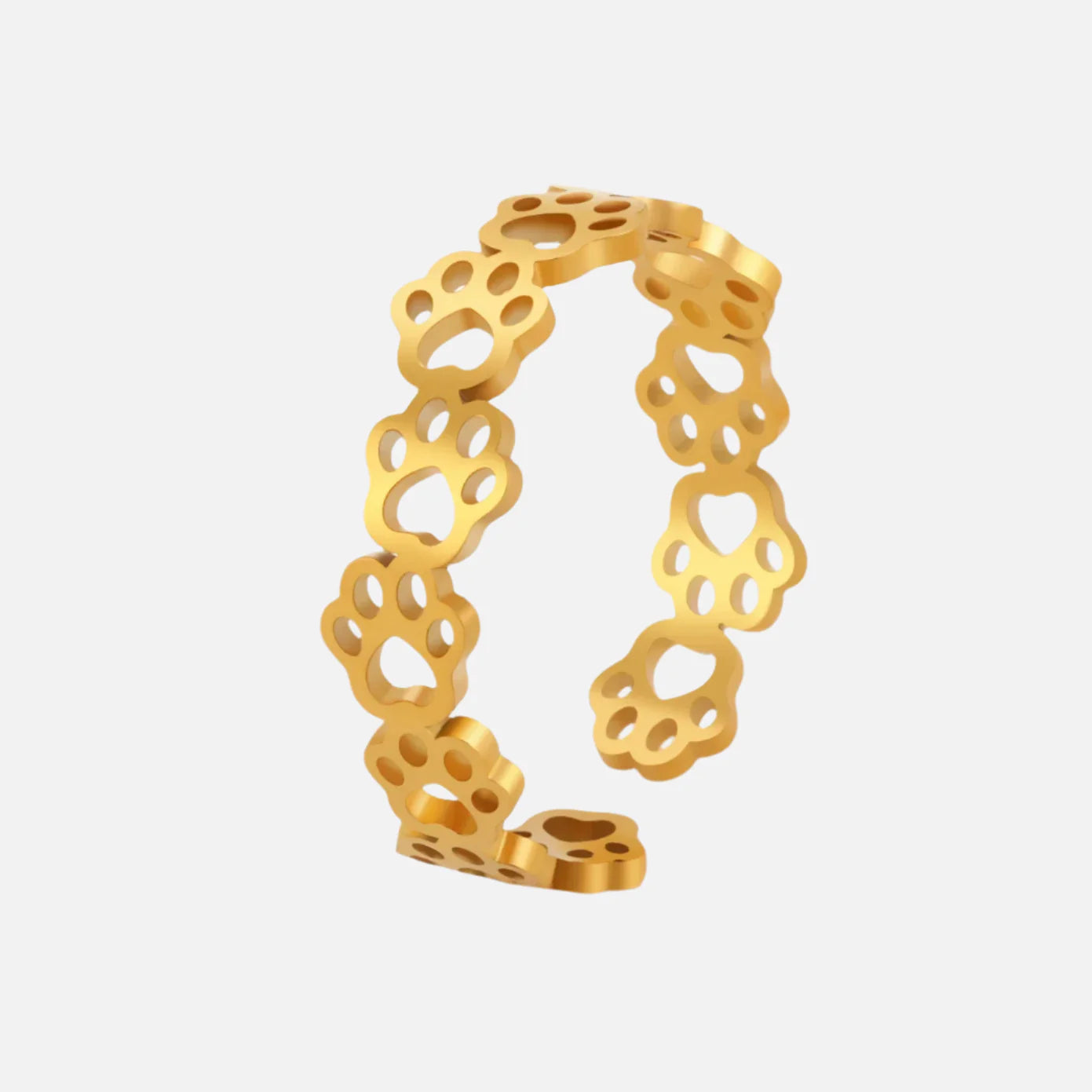 Adjustable Paw Print Ring – Made of Stainless Steel - emmy-rae-jewels.com