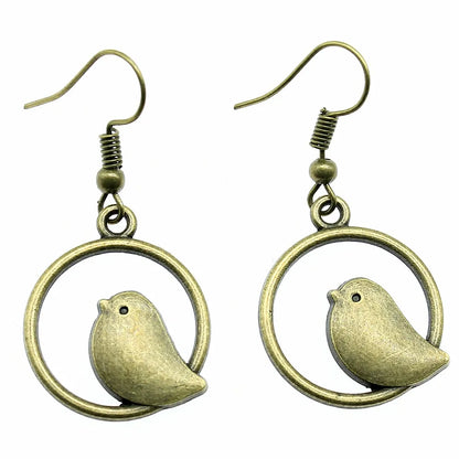 Vintage Bird Charm Drop Earrings – Handmade Boho Jewelry - emmy-rae-jewels.com
