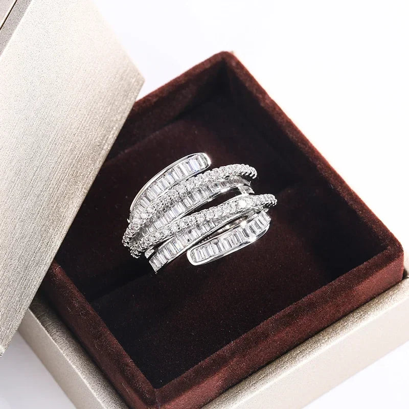 Adjustable Silver Zircon Ring - emmy-rae-jewels.com