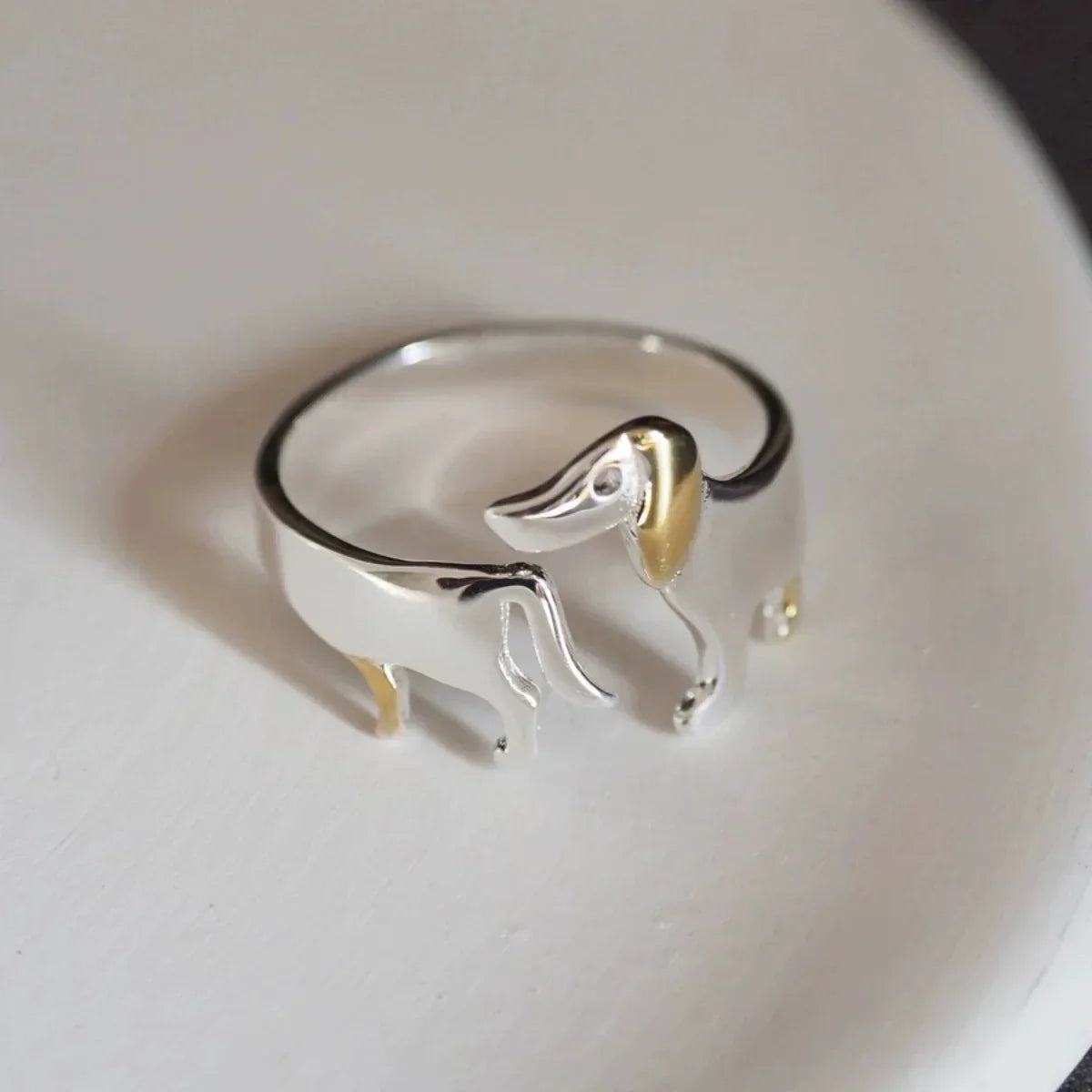 925 Sterling Silver Dachshund Ring – Adjustable Fit - emmy-rae-jewels.com