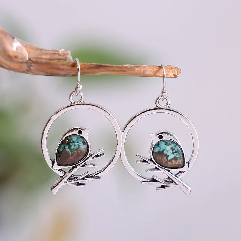 Vintage Bird on Branch Earrings – Symbol of Freedom & Serenity - emmy-rae-jewels.com