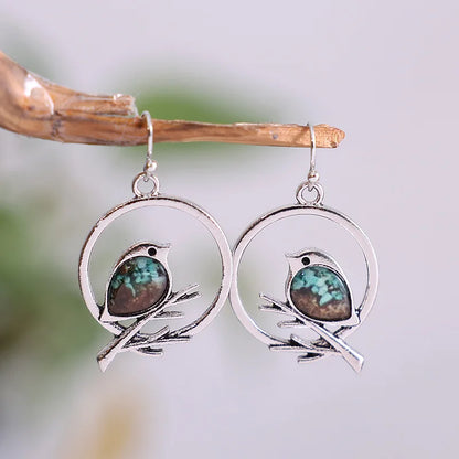 Vintage Bird on Branch Earrings – Symbol of Freedom & Serenity - emmy-rae-jewels.com