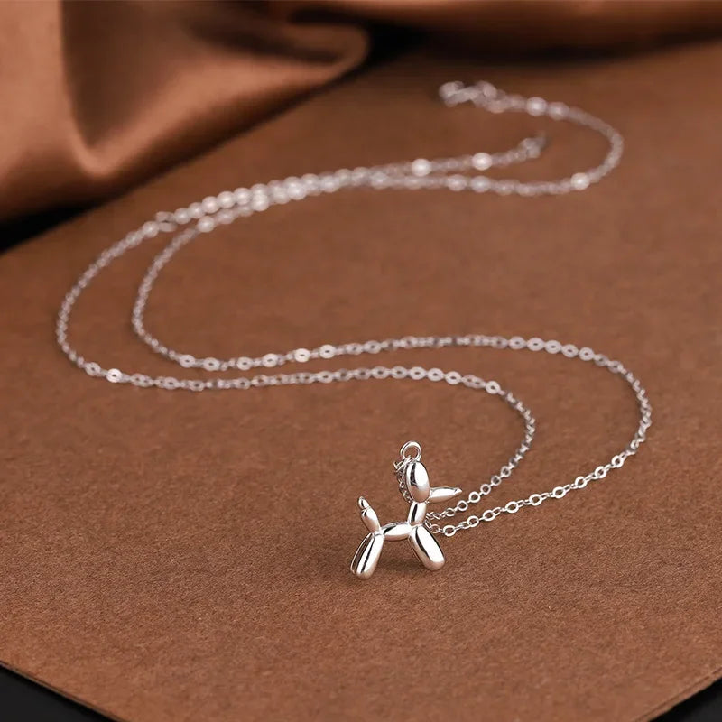 Gold-Tone Balloon Dog Pendant Necklace - emmy-rae-jewels.com