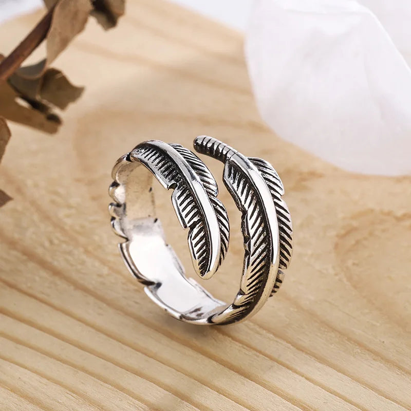 Adjustable Inspired Ring Feather - emmy-rae-jewels.com