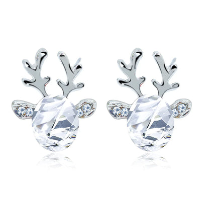 Festive Reindeer Crystal Stud Earrings - emmy-rae-jewels.com