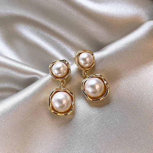 Elegant Double Pearl Earrings - emmy-rae-jewels.com
