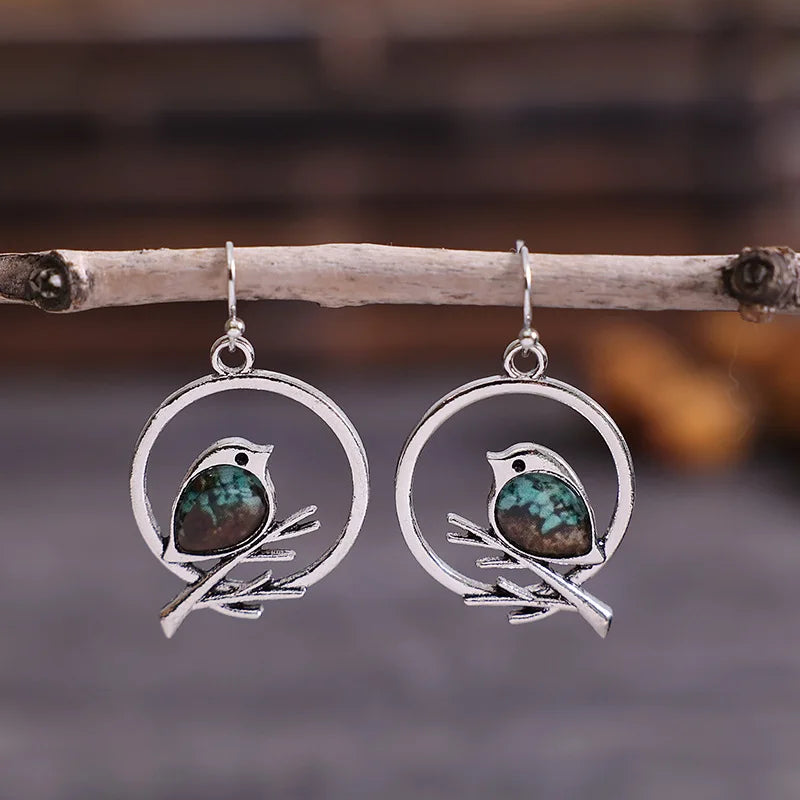 Vintage Bird on Branch Earrings – Symbol of Freedom & Serenity - emmy-rae-jewels.com