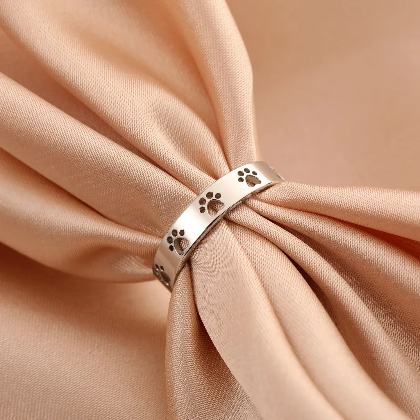 Gold-Tone Paw Print Ring – Stainless Steel - emmy-rae-jewels.com