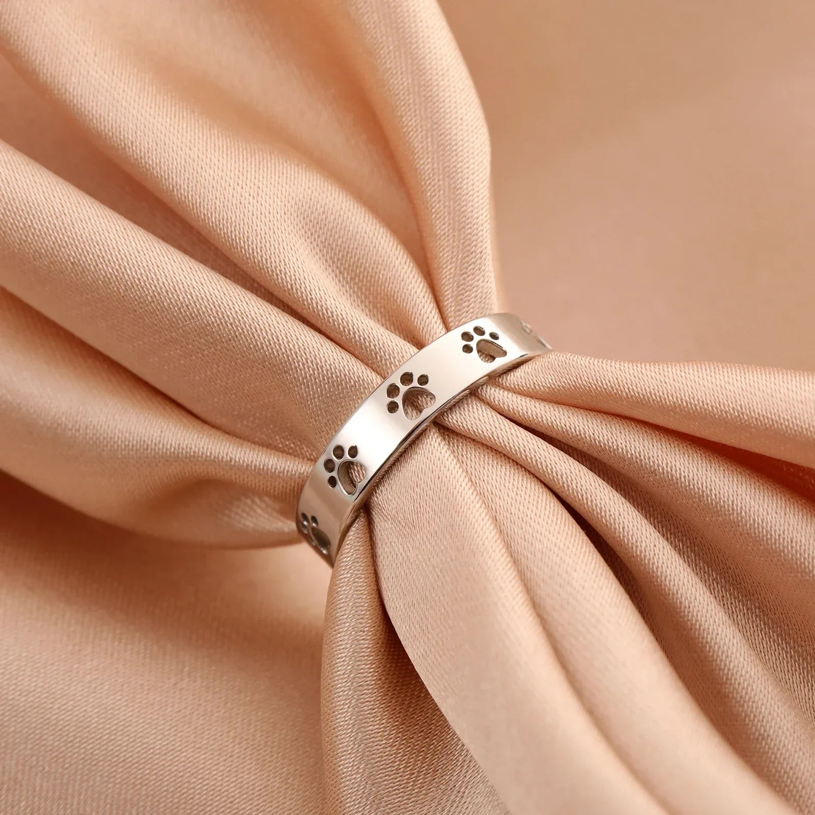 Gold-Tone Paw Print Ring – Stainless Steel - emmy-rae-jewels.com