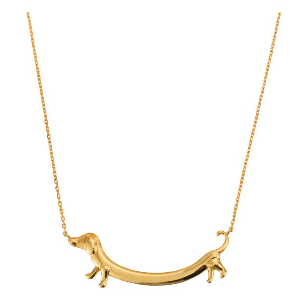 Gold-Tone Dachshund Necklace - emmy-rae-jewels.com