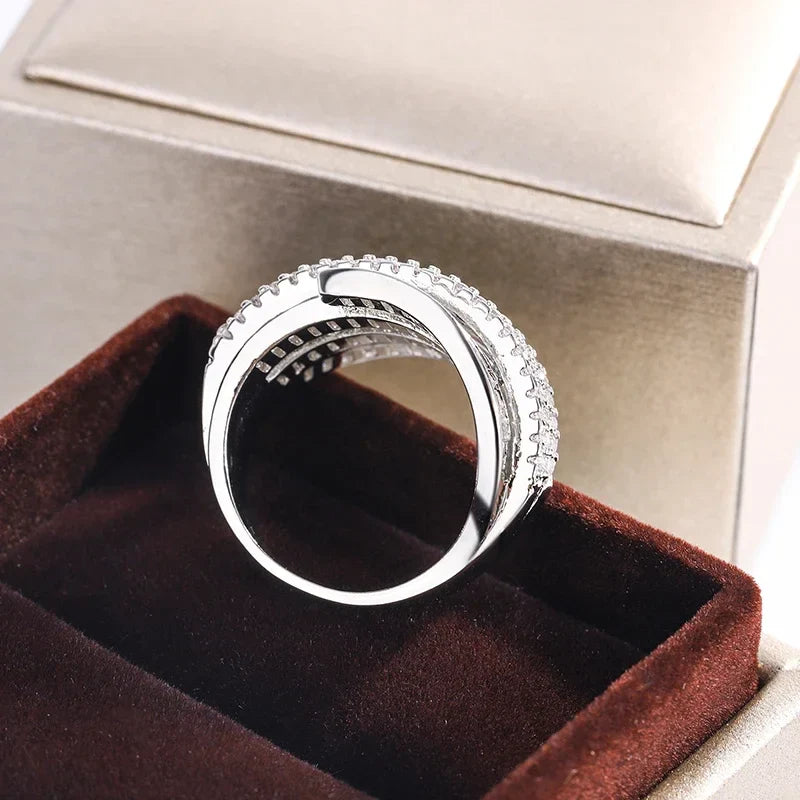 Adjustable Silver Zircon Ring - emmy-rae-jewels.com