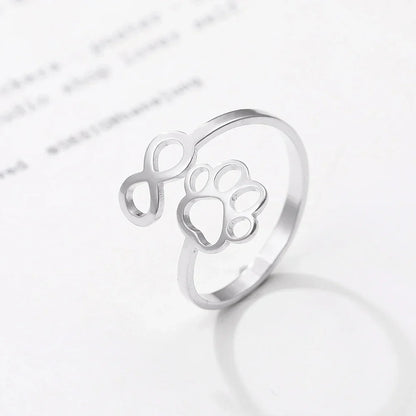 Adjustable Infinity Paw Ring – Stainless Steel - emmy-rae-jewels.com