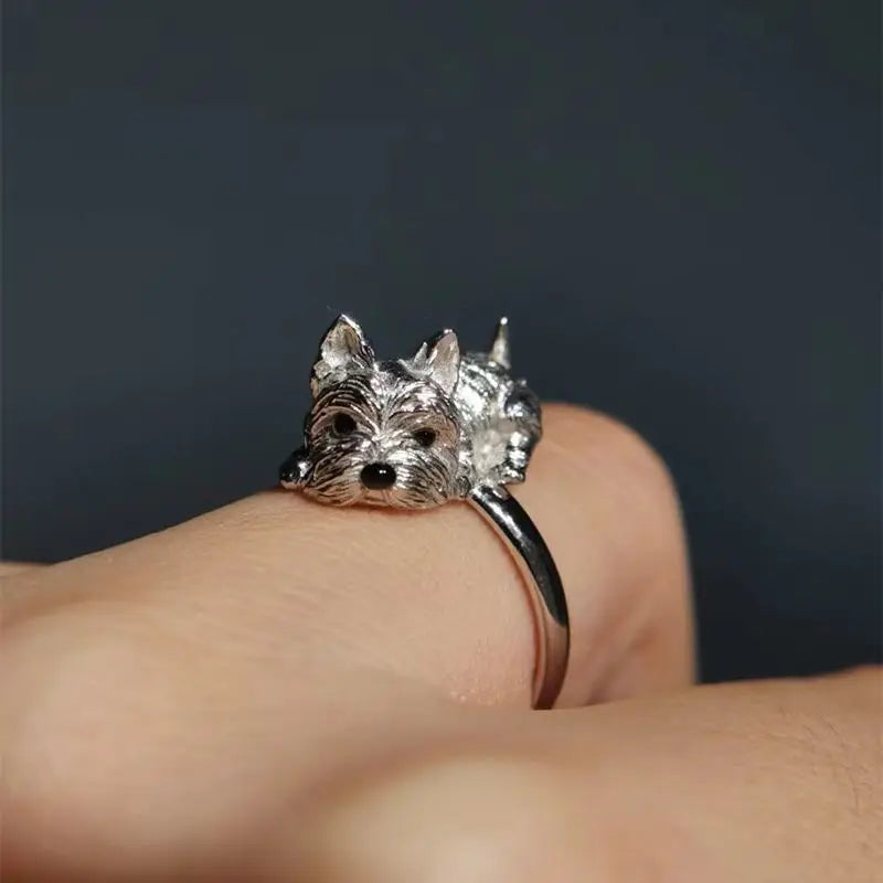 Retro-Style Adjustable Dog Ring - emmy-rae-jewels.com