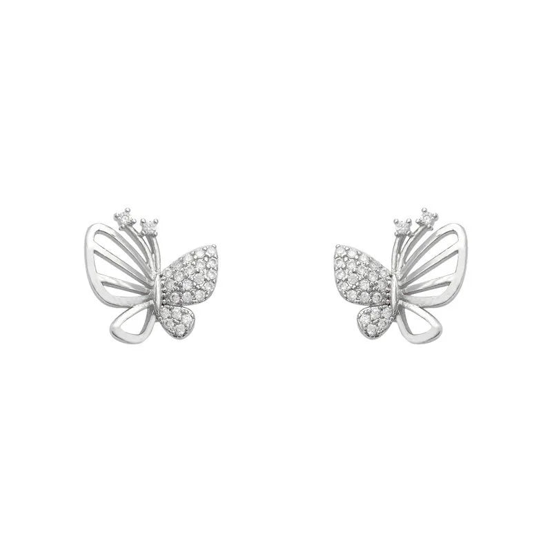 Elegant Zircon Butterfly Stud Earrings - emmy-rae-jewels.com