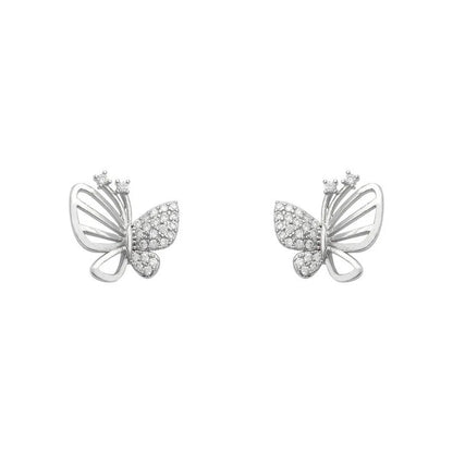 Elegant Zircon Butterfly Stud Earrings - emmy-rae-jewels.com