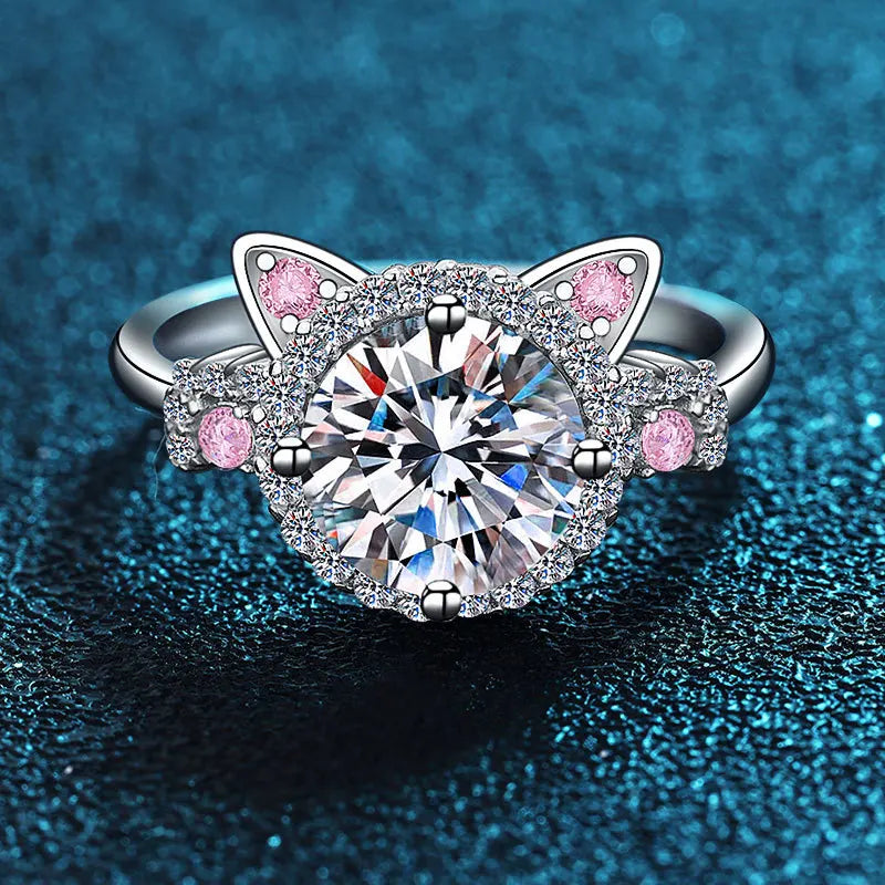 Adjustable Cat Ears Ring with Zirconia - emmy-rae-jewels.com