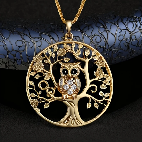 Golden Owl Tree of Life Necklace - emmy-rae-jewels.com