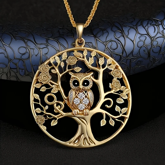 Golden Owl Tree of Life Necklace - emmy-rae-jewels.com